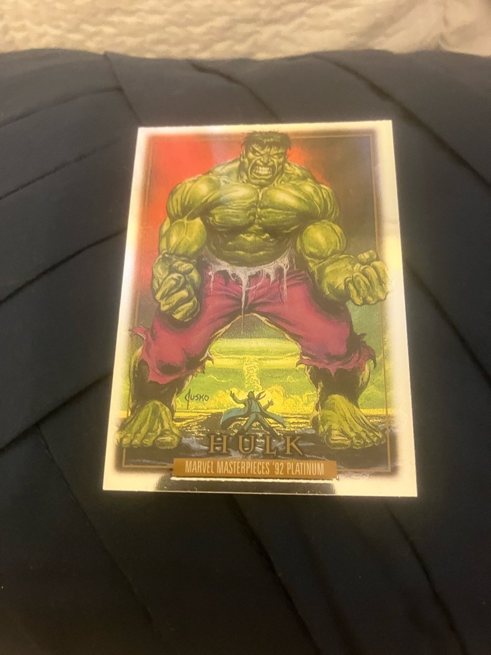 Marvel Hulk Collector Card - Green, Purple & Gold Accents